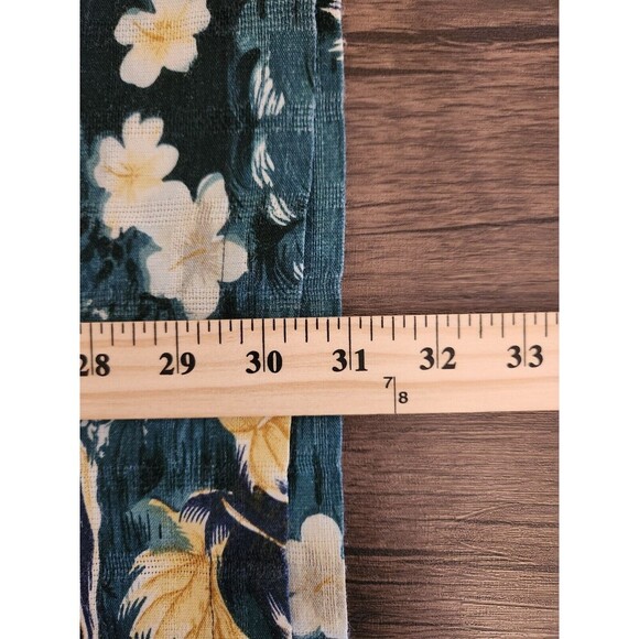 Tommy Bahama Mens Shirt XL Hawaiian Green Silk Linen Blend Tropical Button Down - Picture 7 of 8